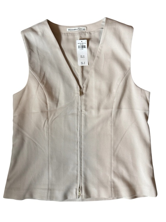 Abercrombie & Fitch Tops - NWT Abercrombie Tailored Front Zip Vest Top | Quiet Luxury | Neutral Minimalist